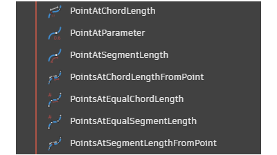 Curve Geometry 등분하기 (PoinAtSegmentLength / PointsAtEqualSegmentLength / PointAtParameter / PointsAtEqualChordLength)