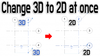 그리드나 레벨이 3D인 상태에서 한번에 2D로 바꾸는 방법
